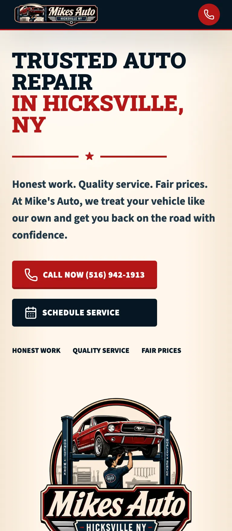 Mike's Auto homepage in Hicksville, NY
