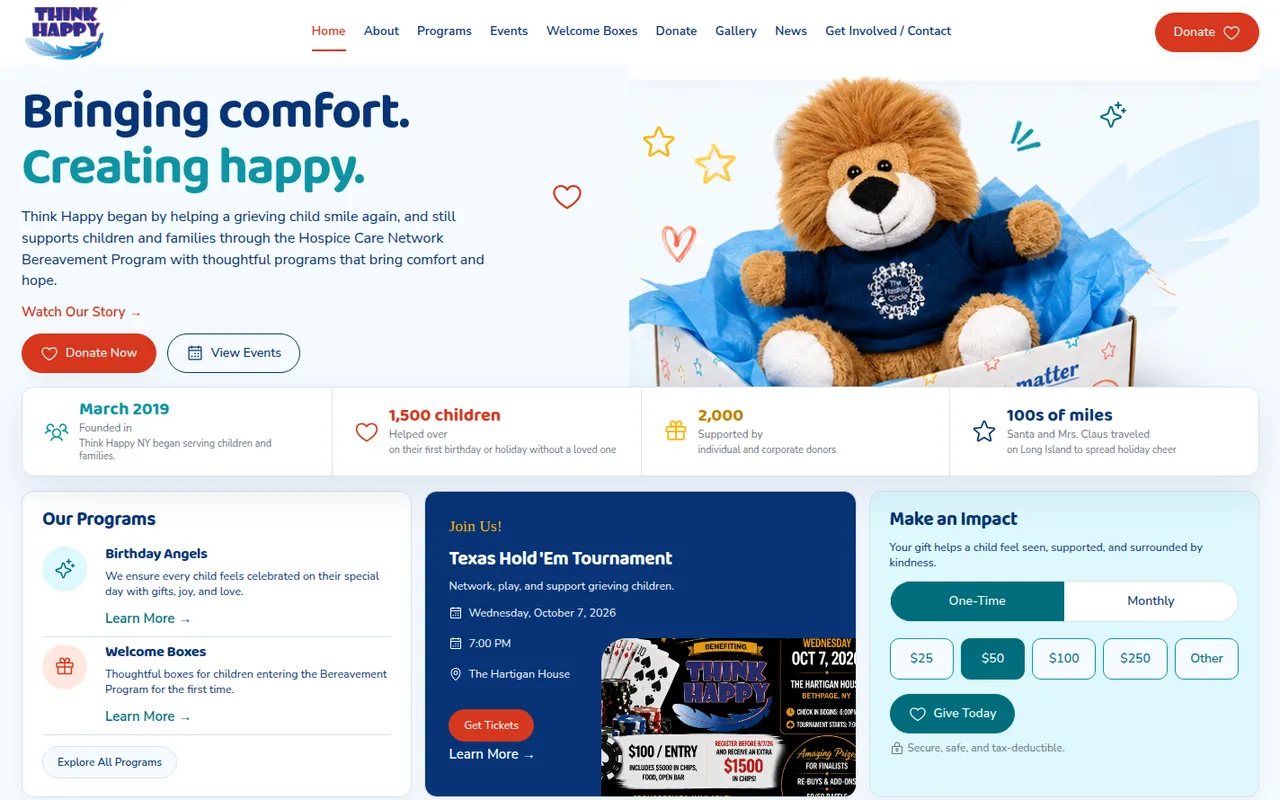 The Think Happy NY home page